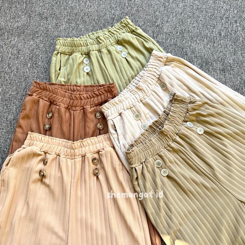 SINDE CELANA KULOT HORNET KANCING DUA HIGHWAIST BASIC BY SHEMANGAT ID