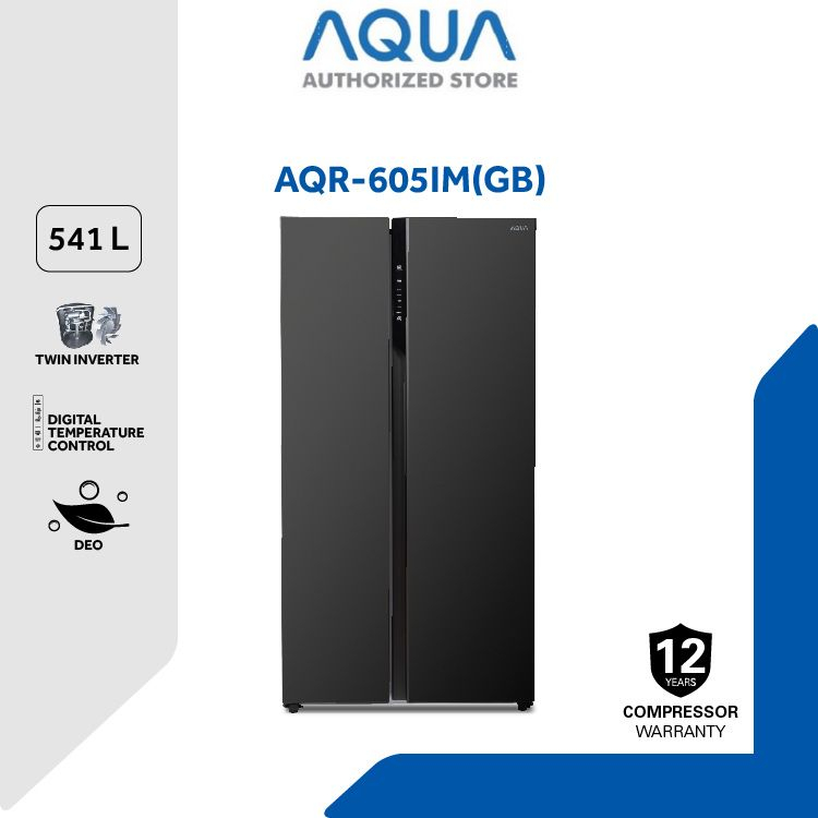 AQUA JAPAN AQR-605IM(GB) Kulkas Multidoor Inverter Side by Side 541 Liter