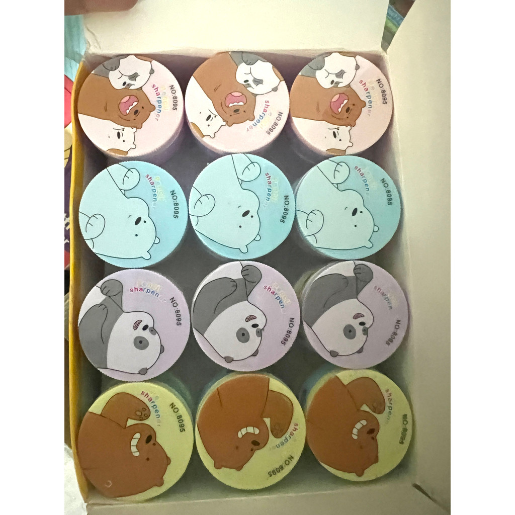 Serutan Pensil Bergambar Karakter WBB We Bare Bears Varian Berwarna Rautan Pencil Cute Adorable Funny Stationary Stuff Ice Bear Grizz Panda Pengasah Mempertajam Mengasah Alat Tulis Anak Sekolah SD TK SMP Colourful Cartoon Kartun Grosir Prakarya Malang