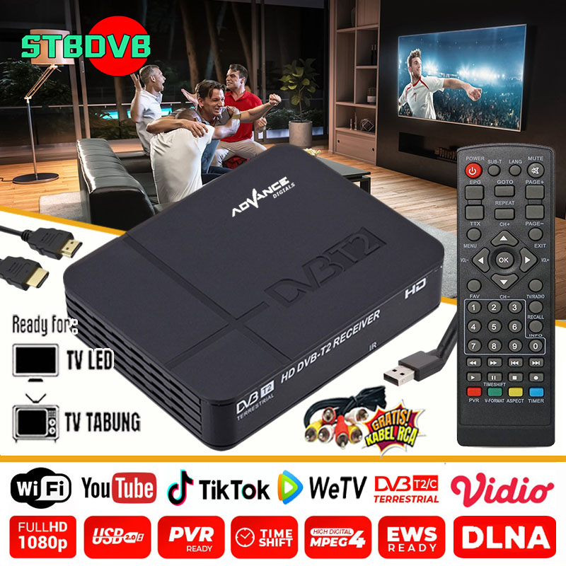 set top box tv digital untuk semua tv tabung matrix DVD-T2 Riciver STB Wifi Youtube