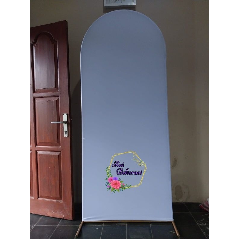 REIDEKORASI - Backdrop Oval Kain Dekorasi Semi Papan Jersey Melar doff kain tunangan dekor