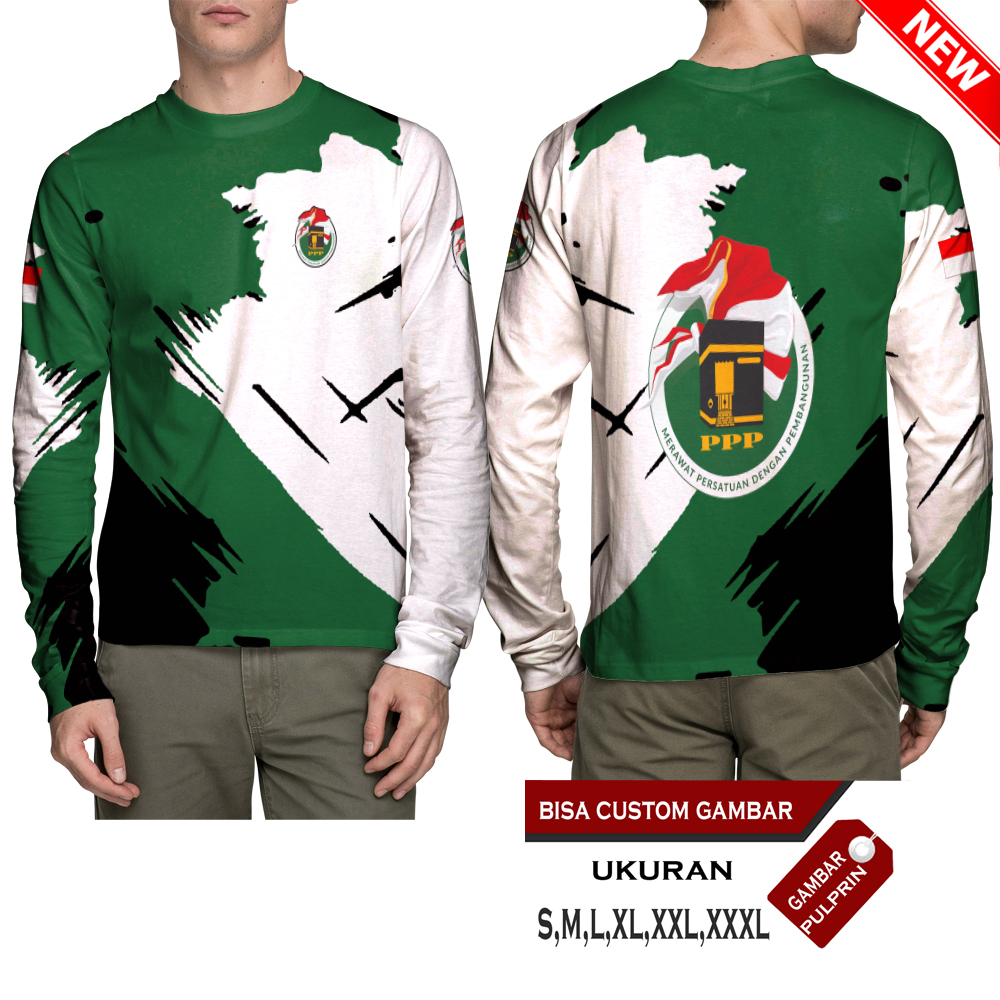 Kaos Baju Partai PPP Persatuan Pembangunan Logo ppp Pemilu Pilpres 2024 Pakaian Printing