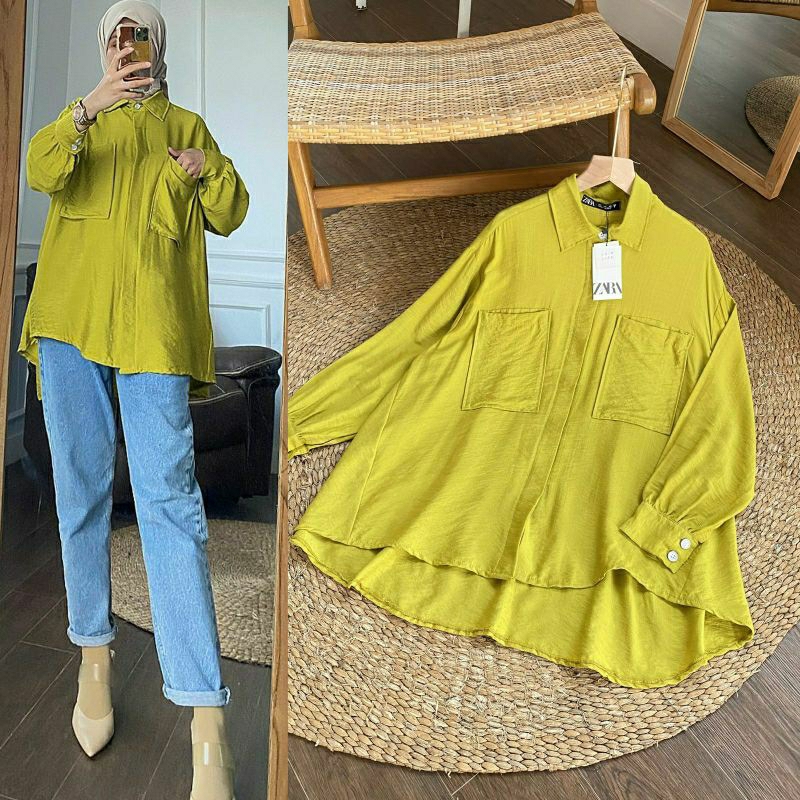 Paris Zara Top, BLOUSE / TOP / KEMEJA WANITA JUMBO POLOS CANTIK MODIS FIT XXXL LD 130 BAHAN POLO LINEN PREMIUM KANCING AKTIF TERMURAH OOTD KEKINIAN TERLARIS