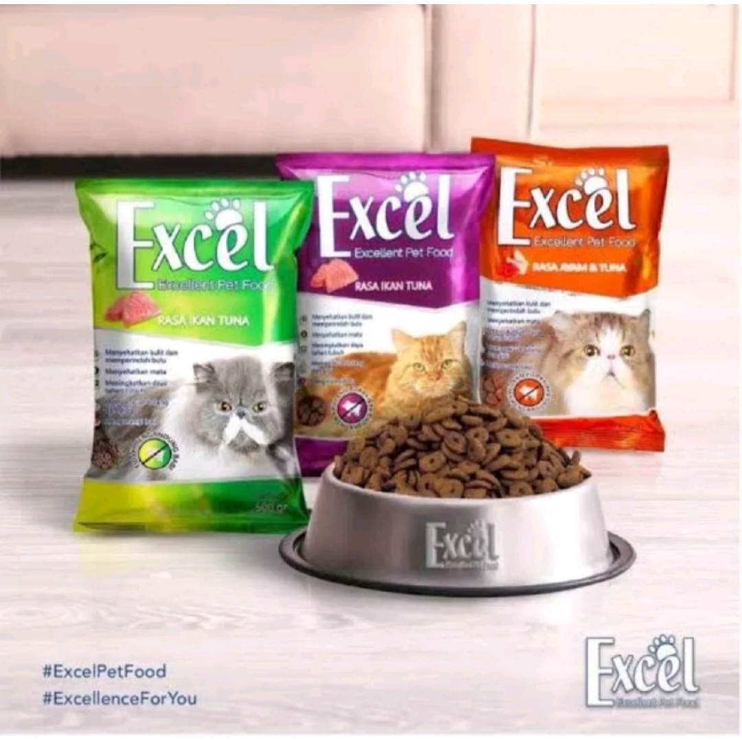 Excel 500gr Makanan kering(Dry food)Kucing Adult Tuna Chicken