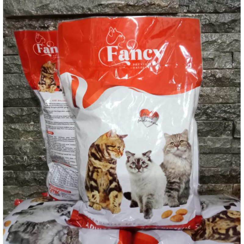 Makanan Kucing Fancy Catfood Salmon &amp; Chicken 800gr Freshpack All Stage - makanan kucing segala usia fancy premium dryfood