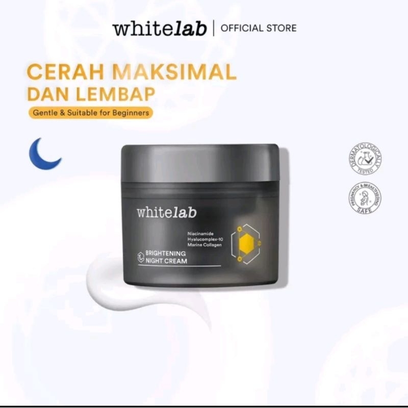 Whitelab Brightening Night Cream 20gr Krim Malam