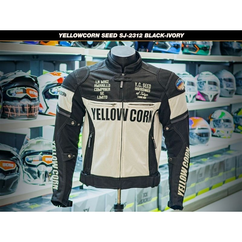 Jaket Motor Yellowcorn SEED SJ-2312 BK-Ivory Jacket Touring Ori Japan