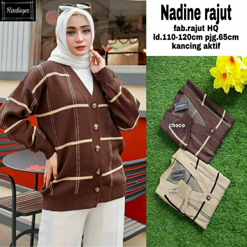 Nadine Rajut, SWEATER RAJUT JUMBO WANITA CANTIK MODIS FIT XXXL LD 110-126 BAHAN RAJUT PREMIUM KANCING AKTIF TERMURAH OOTD KEKINIAN TERLARIS