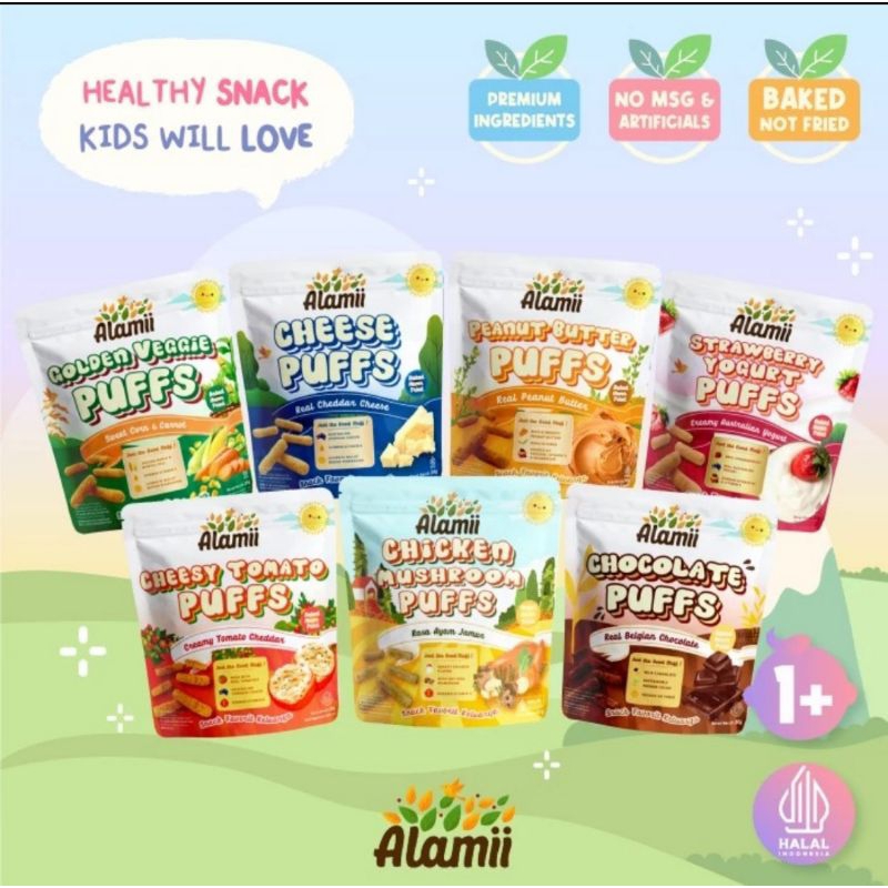 Alamii Puffs - Snack Camilan Sehat Untuk Bayi &amp; Anak Tanpa MSG (Baked Not Fried)