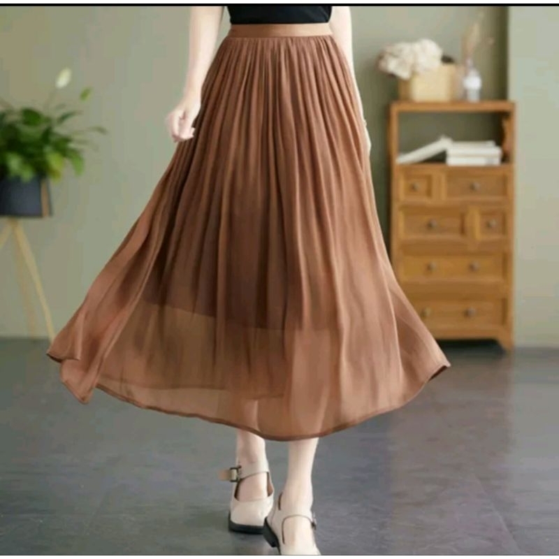 ROK TUTU 7/8 IMPORT/MAXI ROK WANITA BAHAN SHIMER