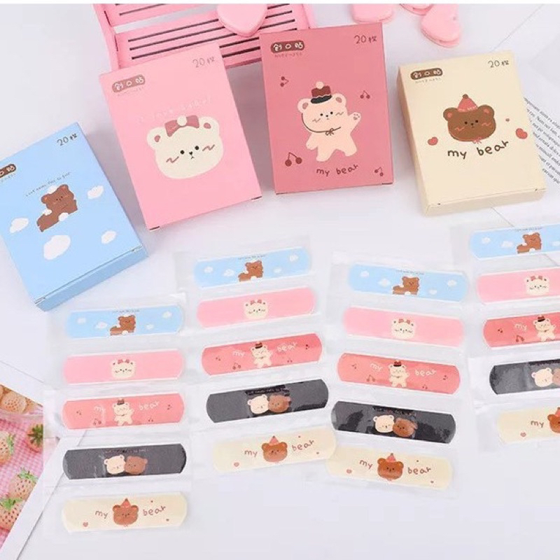 Plester Luka Anak Dewasa Waterproof Isi 20 Pcs Motif Karakter Lucu Pembalut Luka Tahan Air 20pcs Hansaplas Band Aid Korea