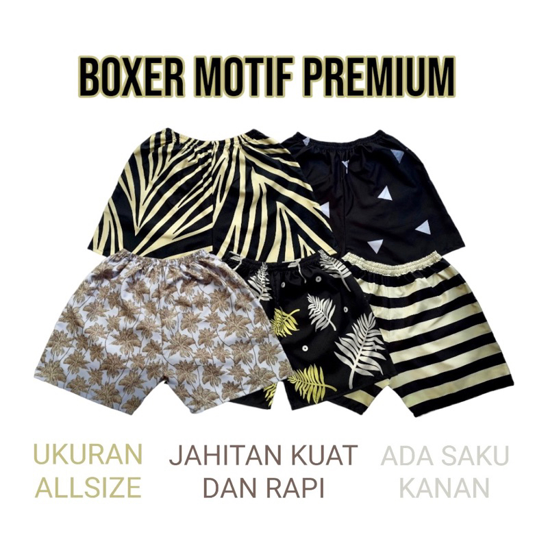 BOXER MOTIF PREMIUM ((ALLSIZE)) | CELANA PENDEK UNISEX | KOLOR BOXER MOTIF BESTSELLER