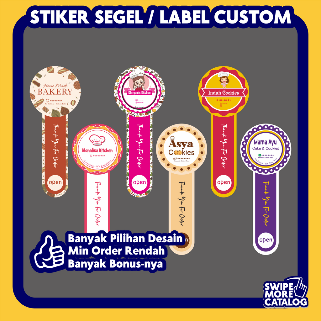 

Cetak Stiker Label Segel Botol Custom | Sticker Segel Toples Kue Kering Kemasan Makanan