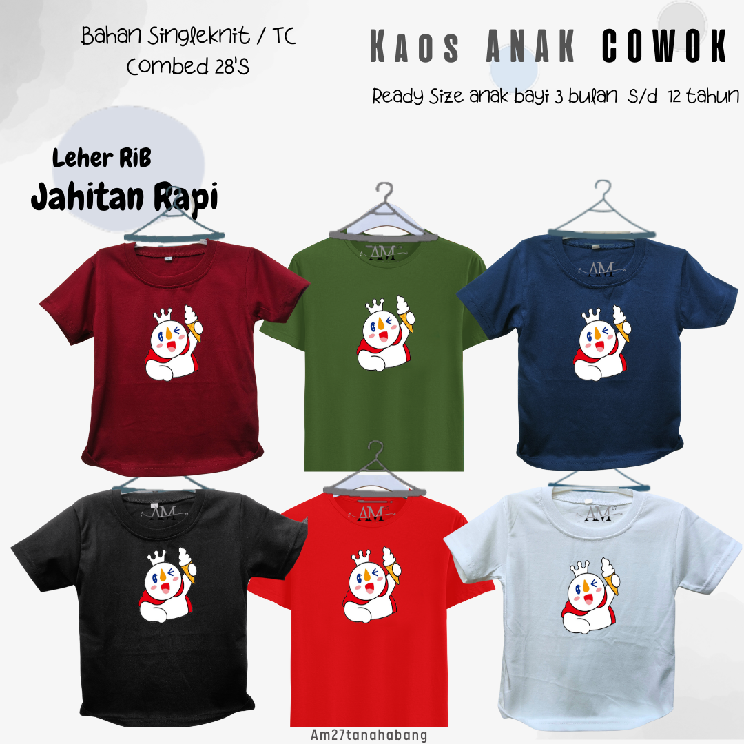 Baju Anak Cowok 3 bulan-10 tahun MIXUE - Kaos004