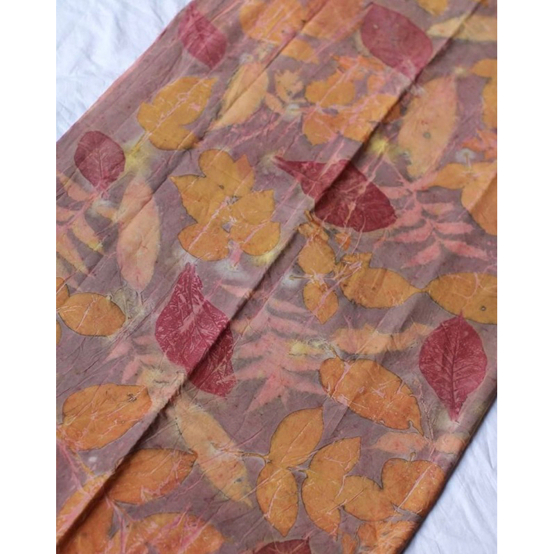 ECOPRINT BATIK PREMIUM (KAIN BATIK) JINGGA GELAP