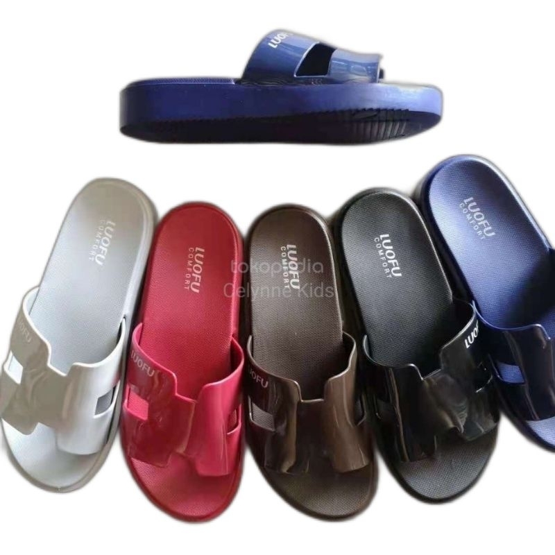 Sandal Wanita Selop Karet Luofu/Sandal Karet Fashion Anti Slip Premium