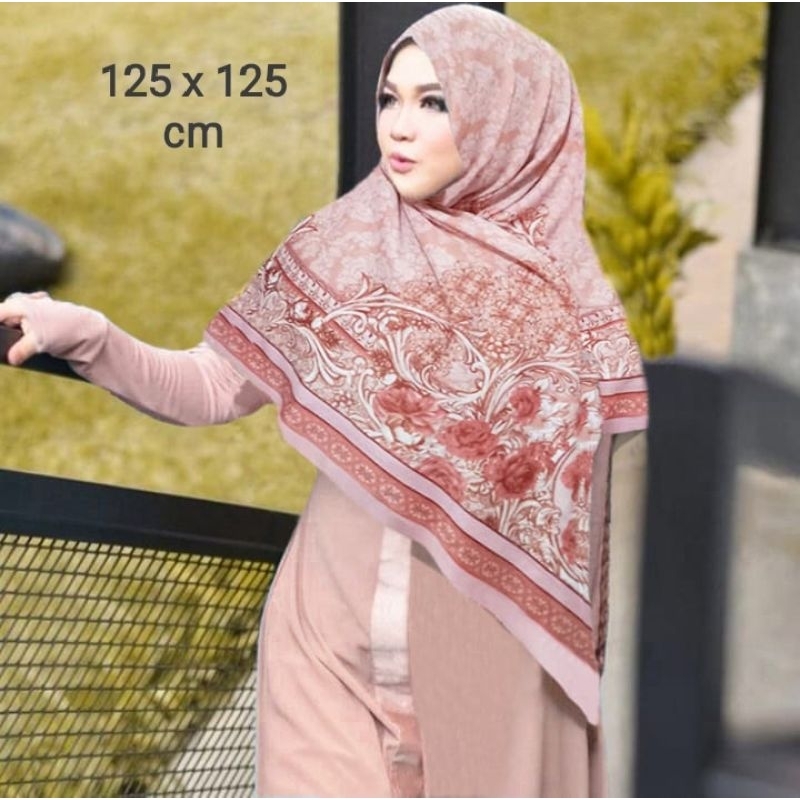 NIRMAYAA SALEM SYAR'I/ KERUDUNG VOAL MOTIF / SEGI EMPAT VOAL / JILBAB TERBARU / LASER CUT / HIJAB JU