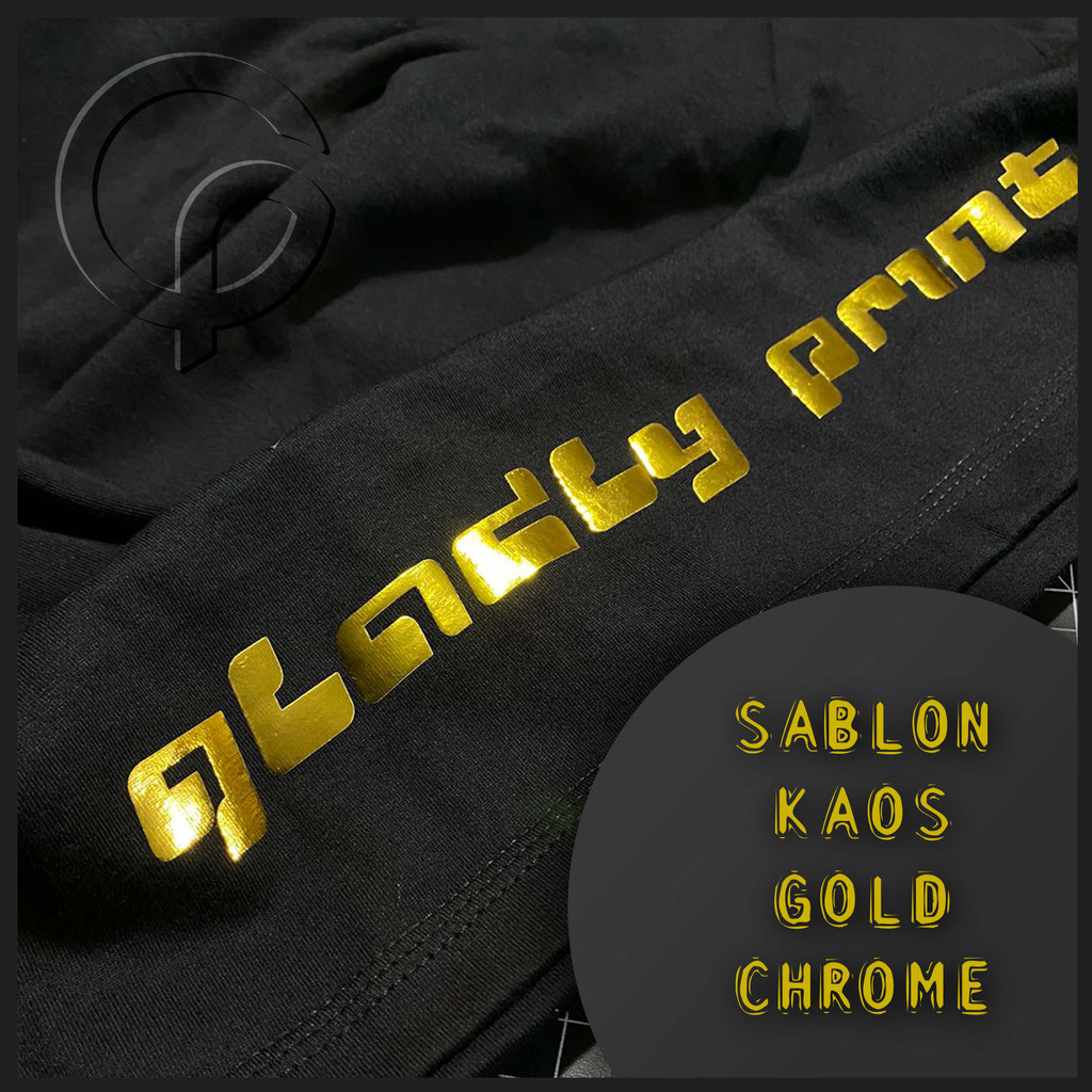 SABLON KAOS POLYFLEX GOLD CHROME SATUAN LUSINAN BEBAS DESAIN