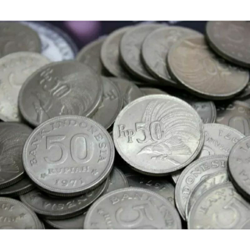 uang koin lama 50 rupiah 1971 asli