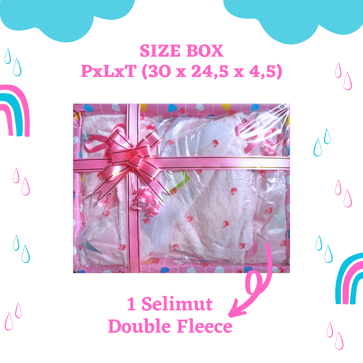 KADO BAYI PAKET SELIMUT A Kado Bayi Perempuan Laki Laki Baru Lahir Lahiran Murah Babygift Newborn Baby Gift Set Box Hampers Girl Boy Unisex Parsel Parcel murmer Selimut Bayi Double Fleece