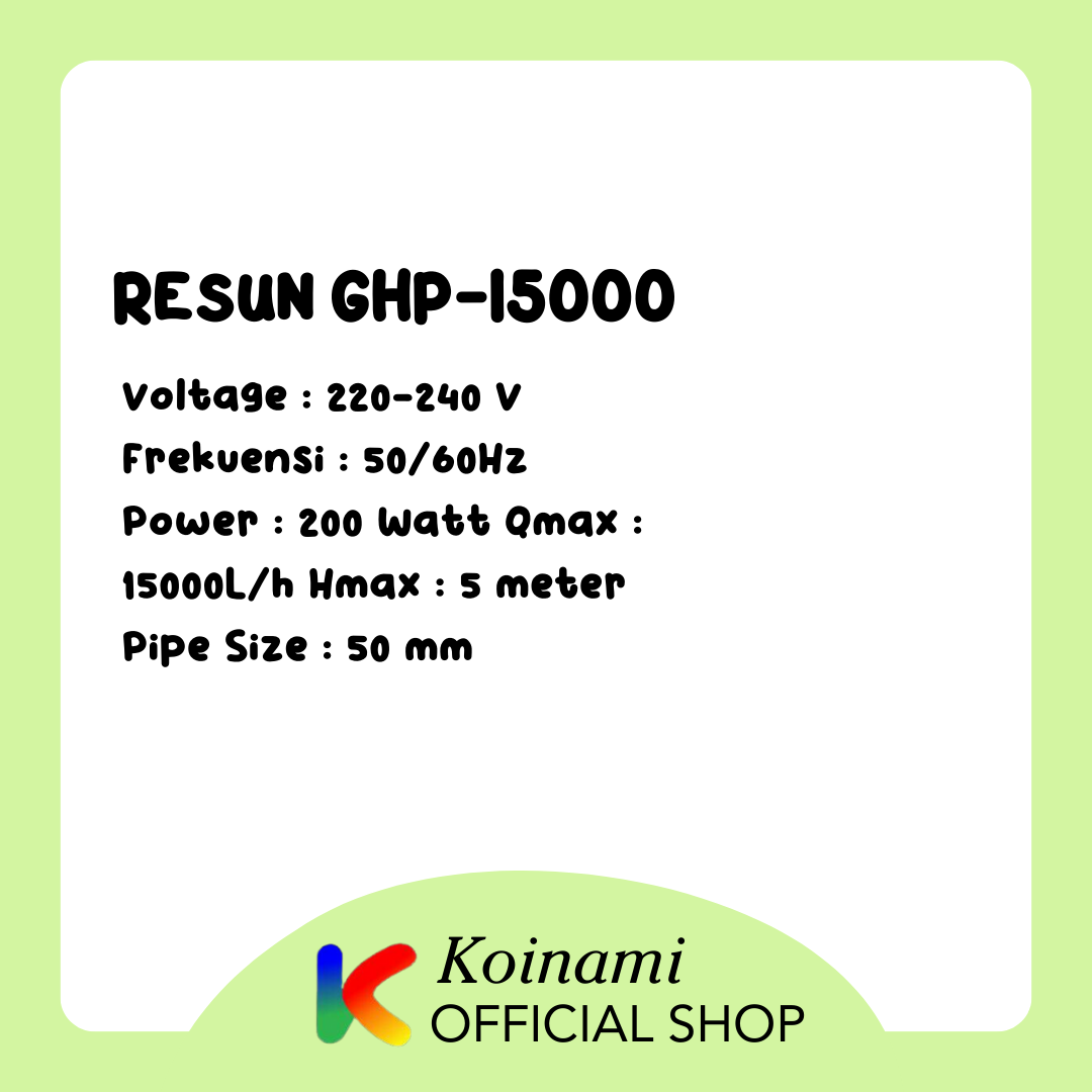 Resun GHP-15000 Giant High Lift Water Pump / Pompa Celup