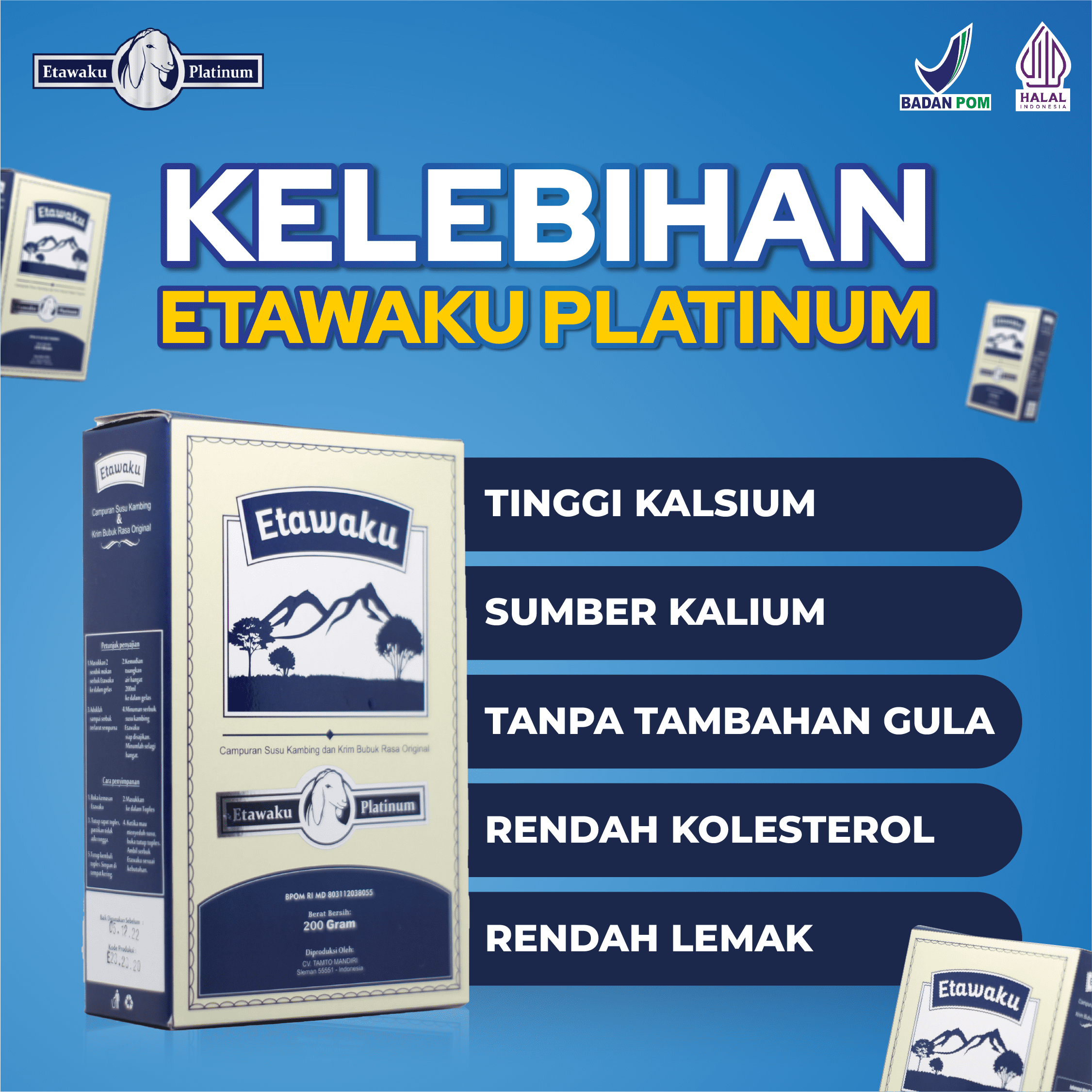 

New // Etawaku Platinum Susu Kambing Etawa Sembuhkan Nyeri Tulang Sendi Dan Sesak Nafas 2 Box //