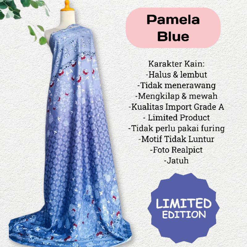 Kain D.Silk motif  Pamela harga persetengah meter 0,5 m