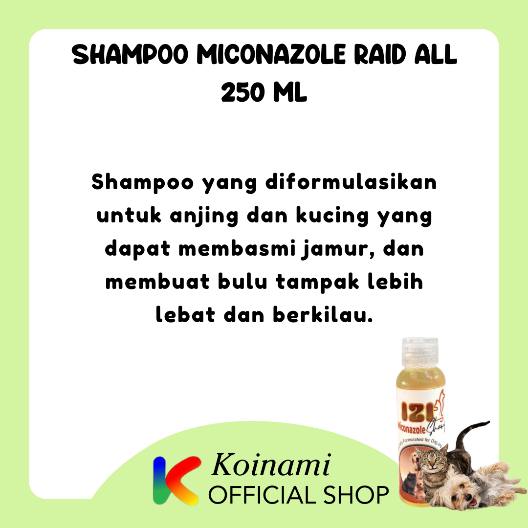 SHAMPO IZI MICONAZOLE 250 ml / SHAMPO JAMUR KUCING ANJING / GROOMING / BTM