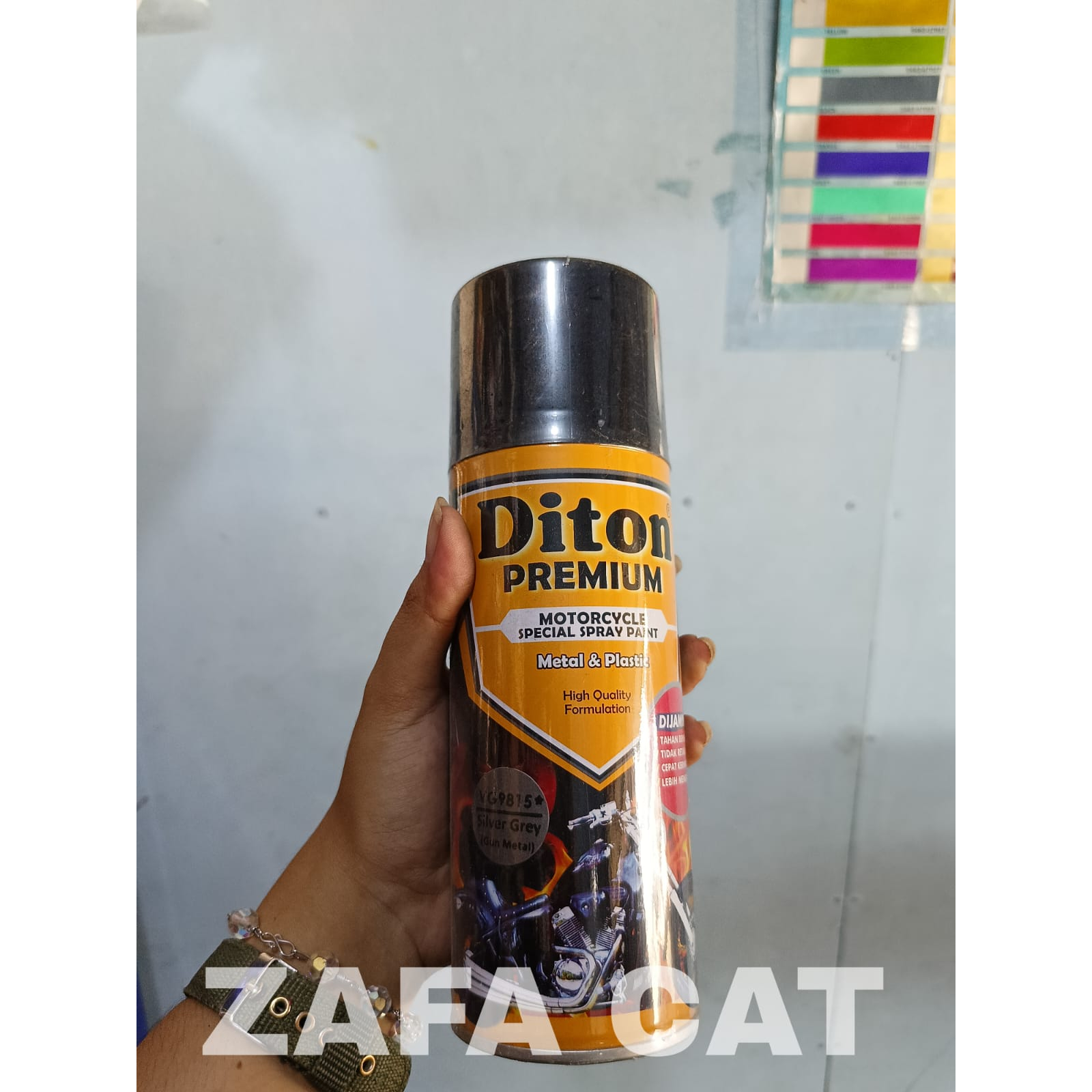 Cat Semprot DITON PREMIUM Velg & Engine Parts Colors - Silver Grey VG 9815* | ZAFA CAT