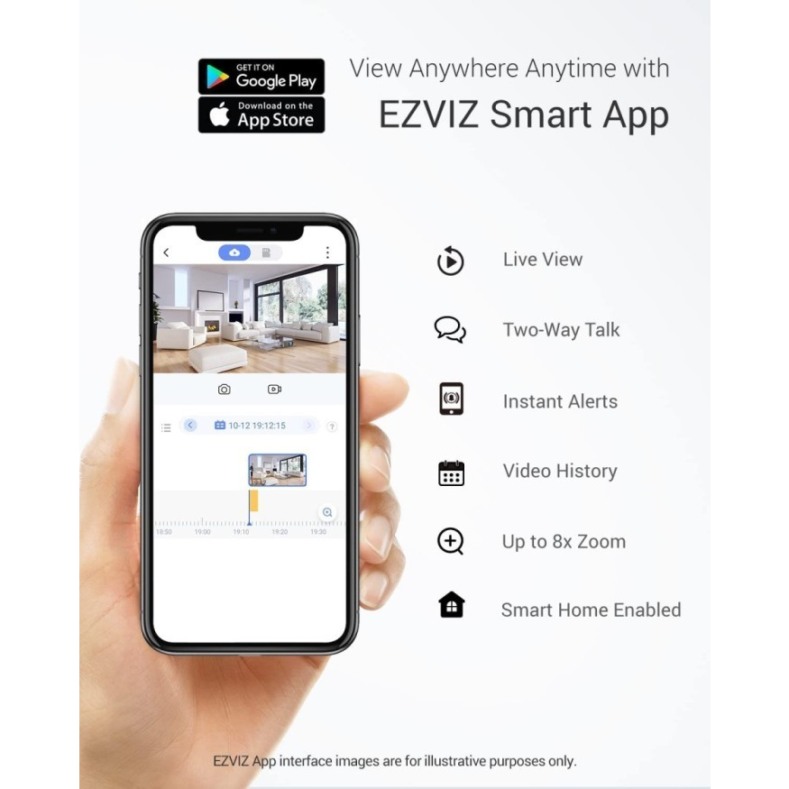 EZVIZ C6N 4MP Bundle Wall Mount - Smart Wifi &amp; port RJ45 Pan &amp; Tilt