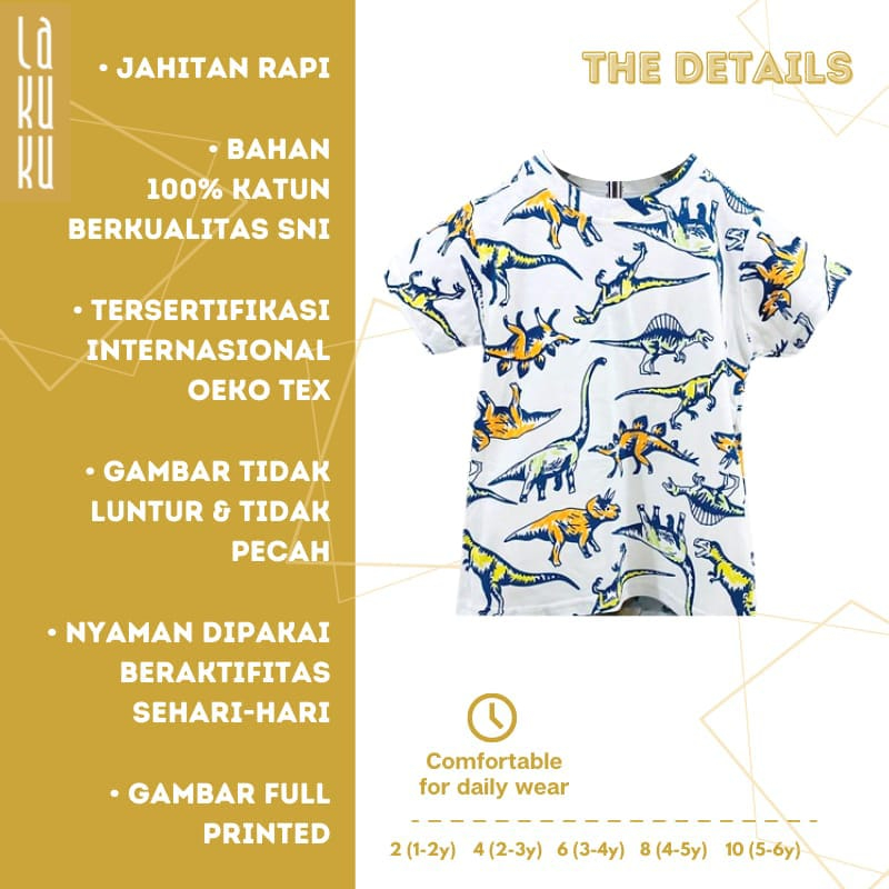 Lakuku - LK cozy is good Printed Tee Top Boy Atasan Baju Kaos Anak Laki 1-7 tahun cotton combed V.2