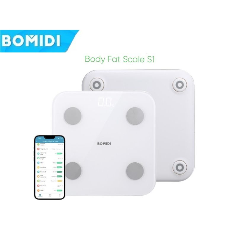 BOMIDI S1 Body Fat Weight Scale Timbangan Berat Badan Smart Digital Display With Apps Pengukur Berat