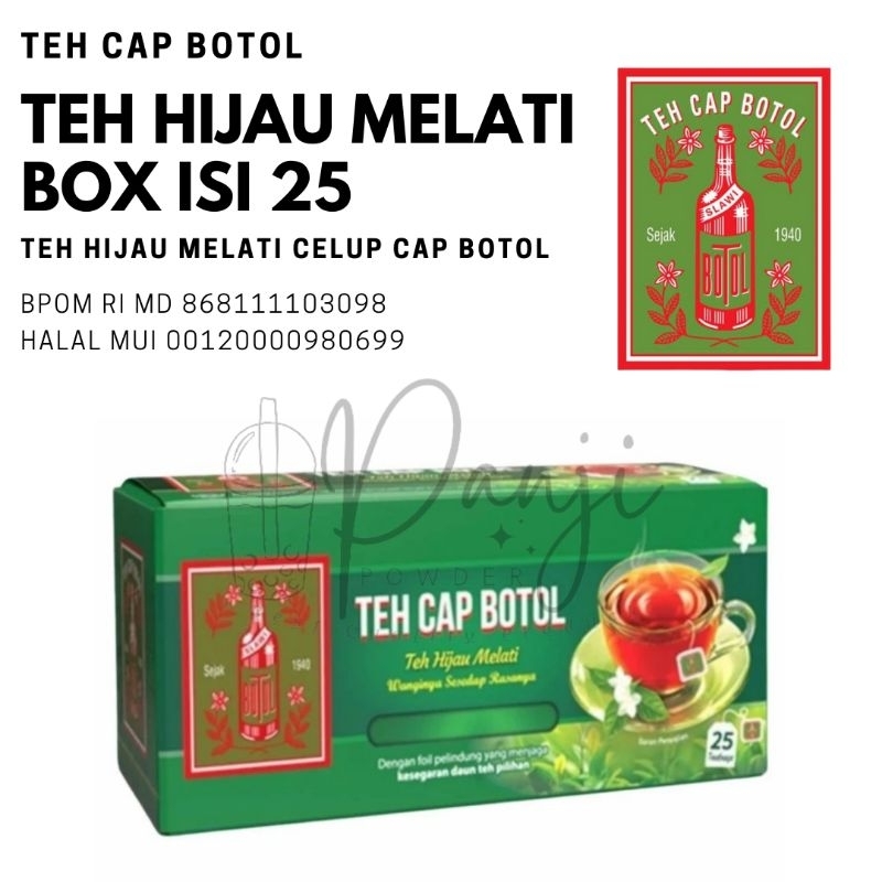 TEH CELUP CAP BOTOL HIJAU ISI 25 TEABAGS TEH HIJAU MELATI TEH MELATI TEH HIJAU TEH CELUP TEH CELUP CAP BOTOL TEH CAP BOTOL CELUP