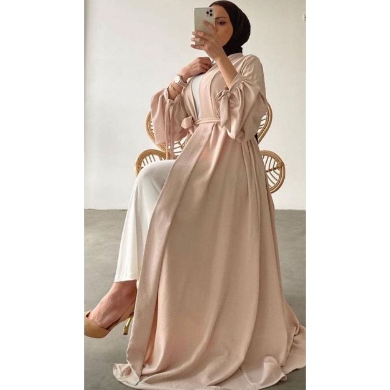 Mahira Outher Crinkle Airflow Tali Terpisah/ Long Outher Cardigan Terbaru Lengan Balon/ Outher Panjang Wanita