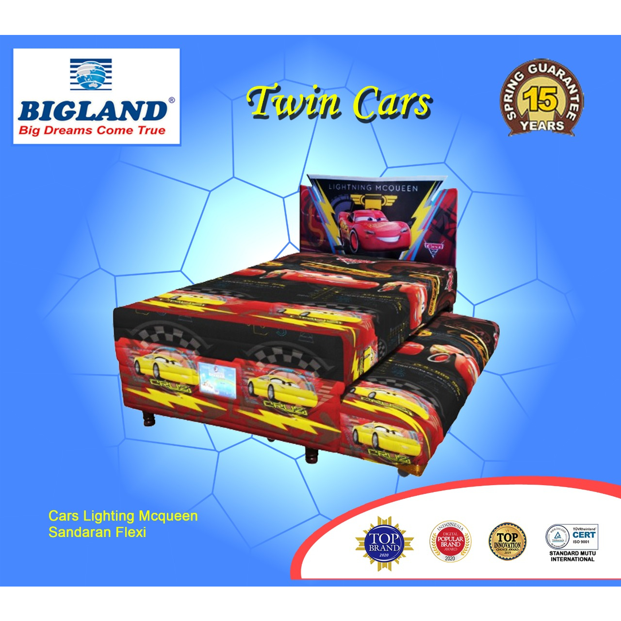 Springbed Bigland Twin Cars ukuran 120x200 Manado