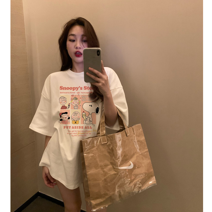 baju kaus oversize wanita cartoon graphic graffiti print T-shirt import korean style kaos basic