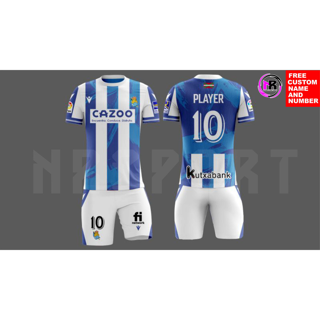 JERSEY PRINTING REAL SOCIEDAD HOME 2020-2021/STELAN JERSEY PREMIUM FREE CUSTOM NAMA DAN NO/BAJU BOLA