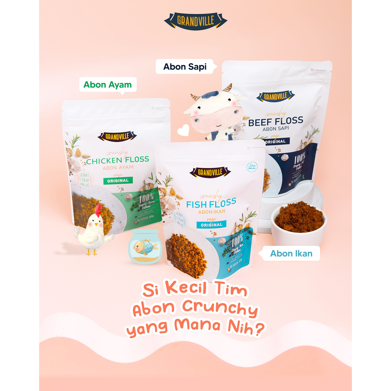 ABON CIPUNG / PREMIUM ABON CRUNCHY GRANDVILLE Abon MPASI non MSG