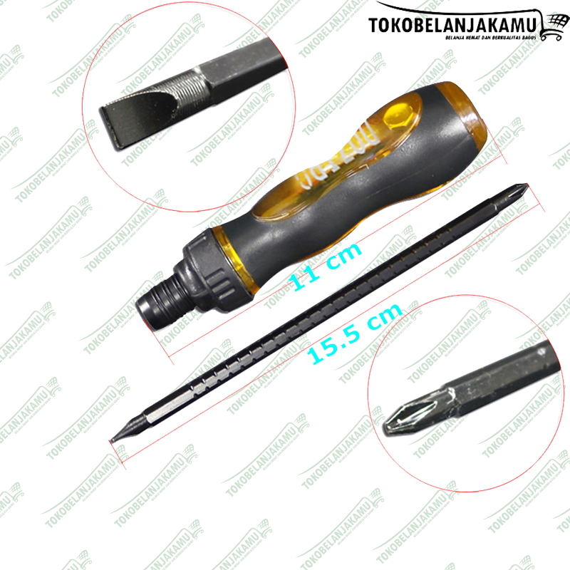 Ratchet Screwdriver / Obeng Rachet 2 in 1 Obeng Bolak Balik Ratchet / Obeng 2 Way