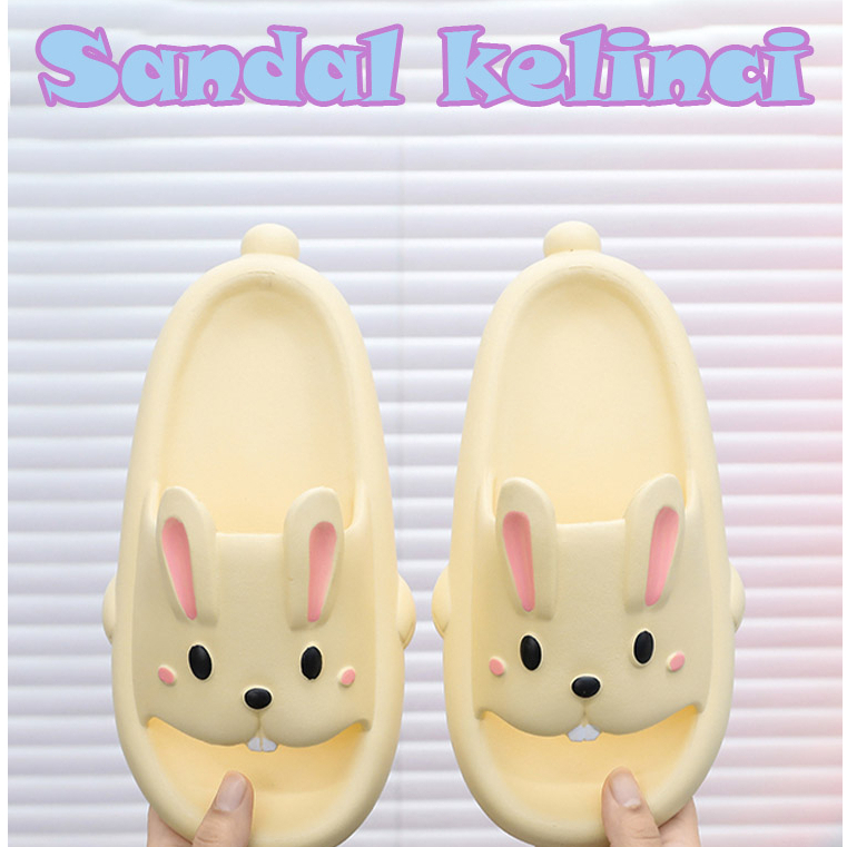 Sandal Kelinci Kartun Dewasa Sandal Rumah Wanita Eva Lembut Ringan Nyaman Sandal Pasangan Korea Selatan Dalam Kamar Mandi SIZE 36-41