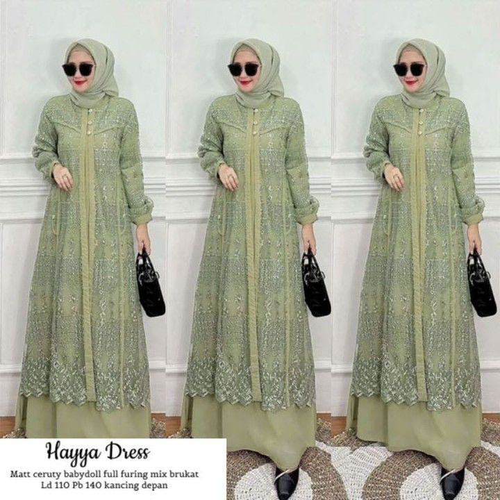 READY STOCK HAYYA DRESS BRUKAT - DRESS KONDANGAN TERBARU 2023