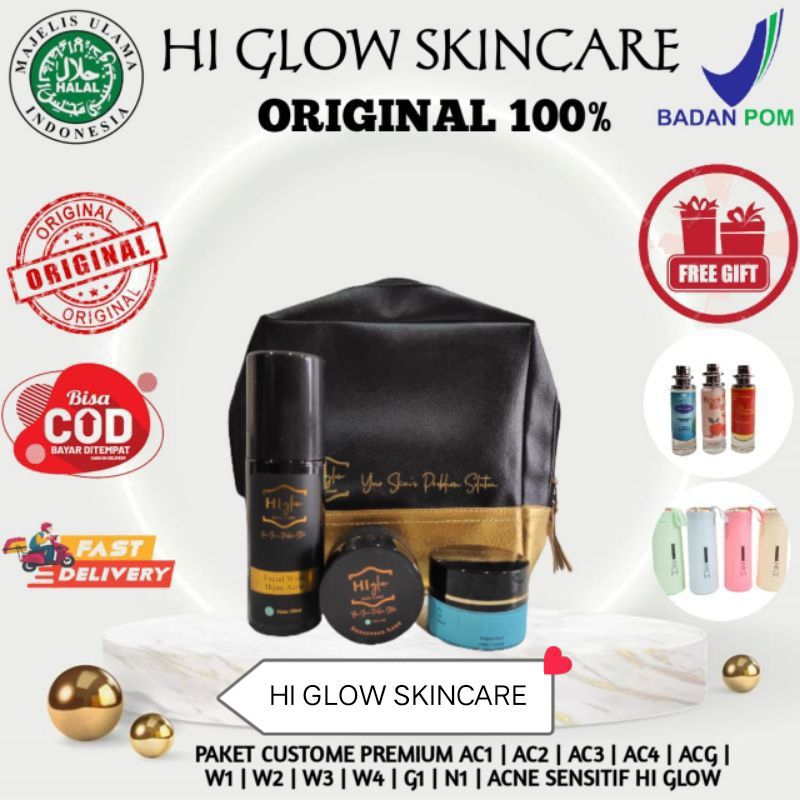 PAKET HI GLOW SKINCARE AC 1/PAKET AC 2 /PAKET AC 3 /PAKET AC 4  ISI 3 ASLI