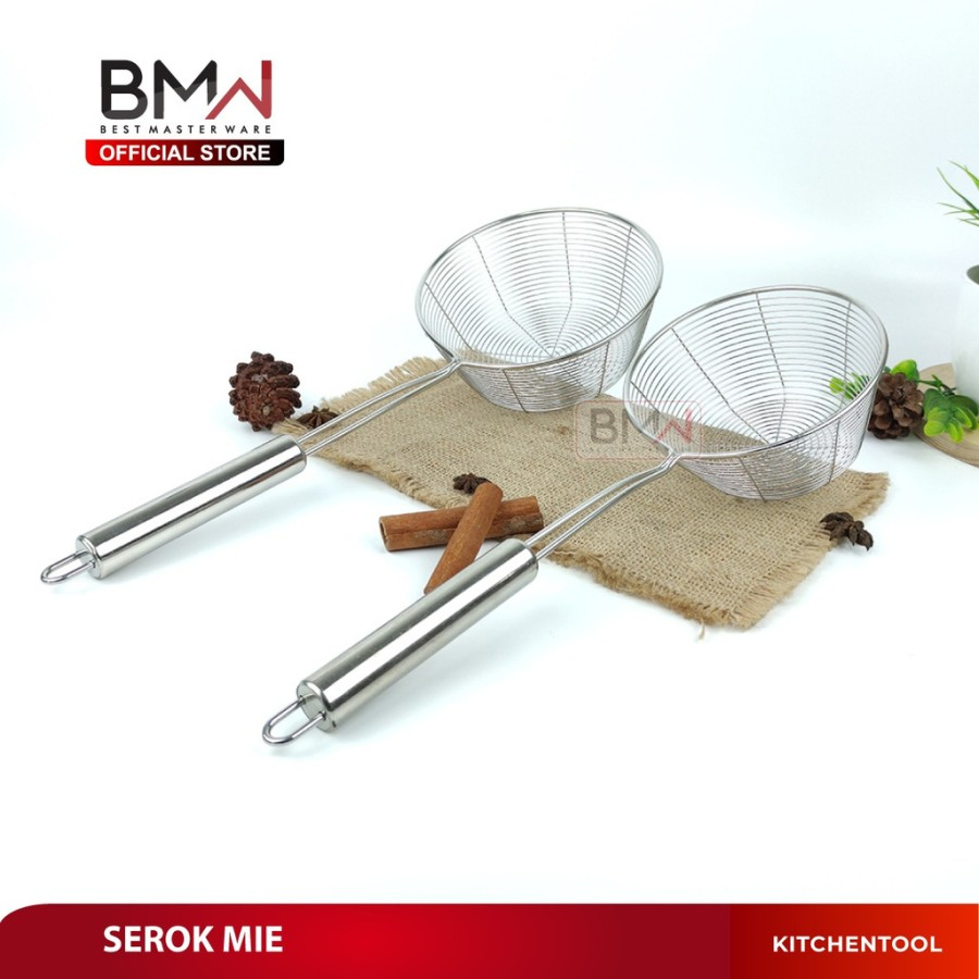 Saringan Mie 16 CM Gagang Panjang Saringan Minyak Mie Mangkok Serokan Stainless Tirisan Gorengan