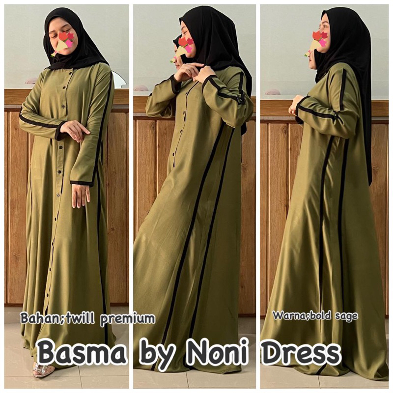 Daster Arab Noni BASMA Maxi Dress Gamis Twill Premium Best Seller