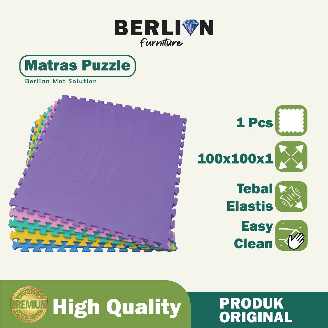 Matras Puzzle 100 x 100 Tbl 1 Cm isi 1 Pcs / Alas Lantai / Playmat