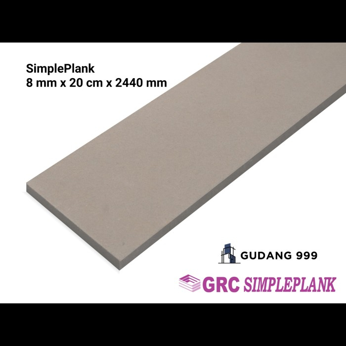 Lisplank Polos / Simpleplank 20x244cm Tebal 8mm - GRC Board