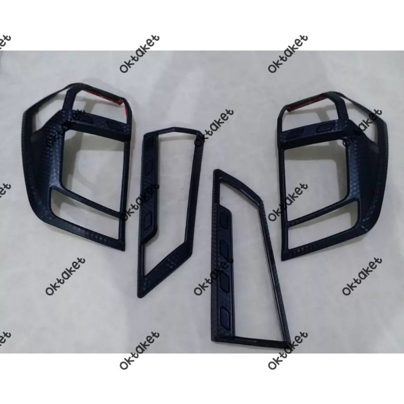 garnish lampu belakang Calya Sigra 2016 2018 2020 2023 Hitam Chrome Carbontivo jsl