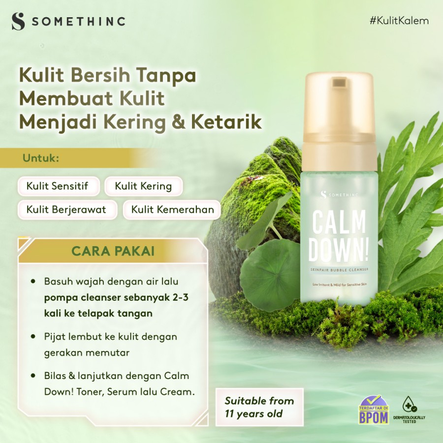 ✨ AKU MURAH ✨ SOMETHINC Calm Down! Skinpair Bubble Cleanser 120 ML / Face Wash ORIGINAL