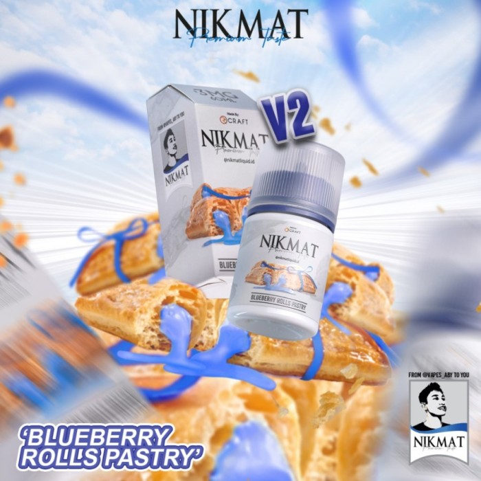 LIQUID NIKMAT V2 60ML BLUBERRY PUFF PASTRY ROLLS CREAM