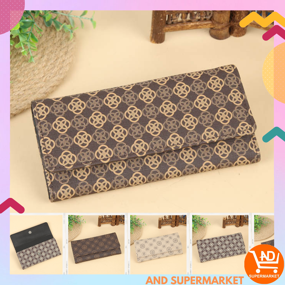 Dompet Panjang Wanita Import Dompet Lipat Panjang Perempuan Murah Dompet Casual Fashion Cewek Kekinian Motif Cantik D100